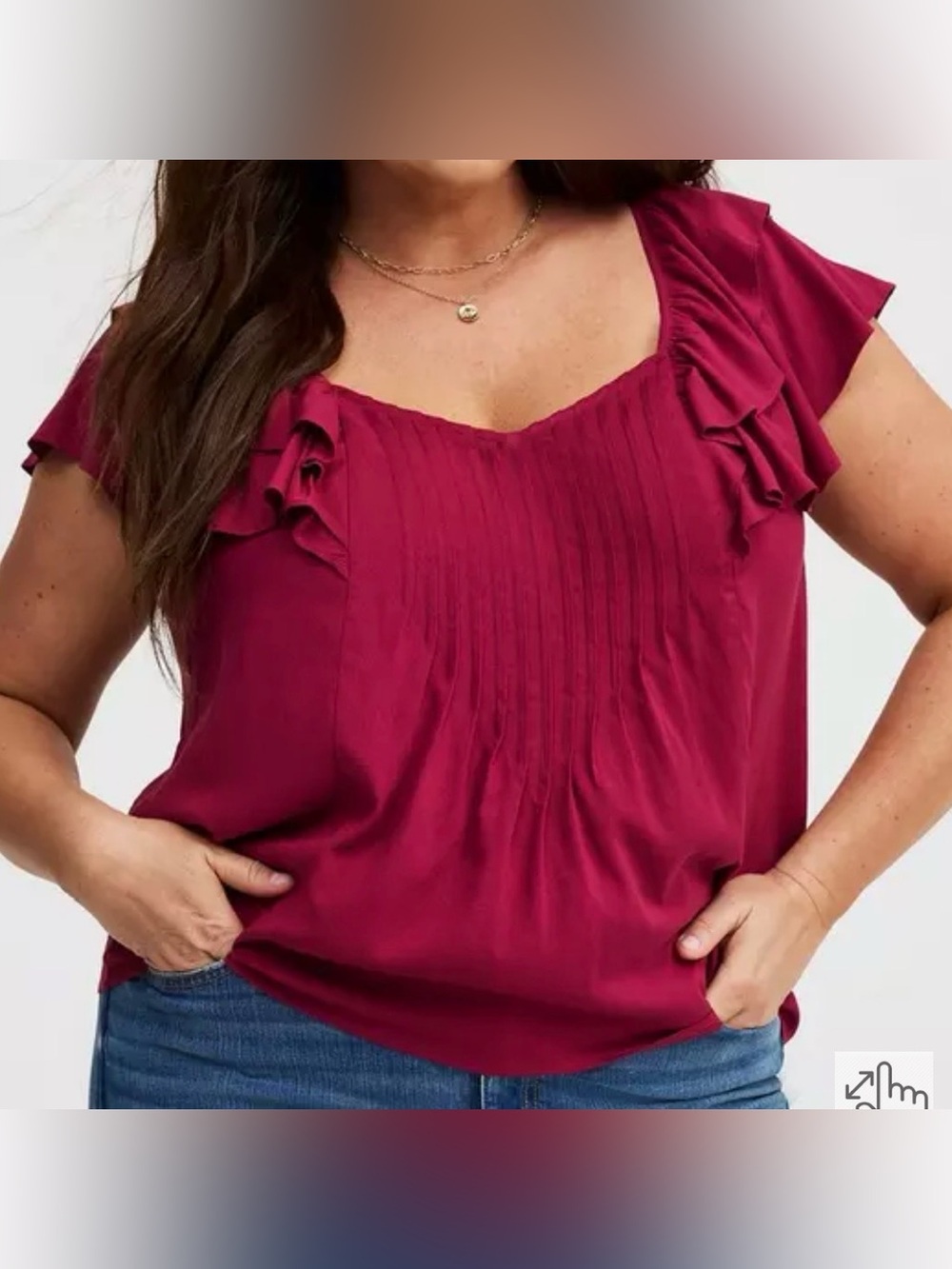 Torrid - Rayon Slub Flutter-Sleeve Blouse
